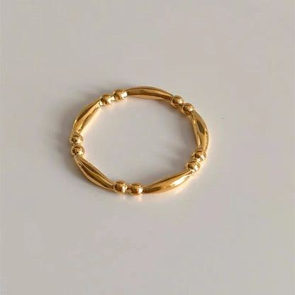 Band Gold Beads Ring [Stainless Steel]