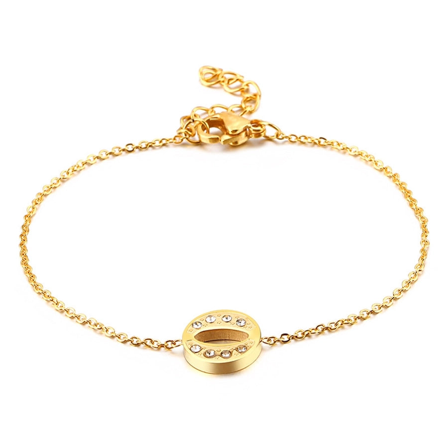 Letter Bracelets [304 Stainless Steel,18K Gold Plated]