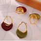 Retro French Style Bag Enamel Drop Earrings [304 Stainless Steel, 18K Gold Plated]