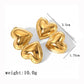 Double Heart Shape Earrings [304 Stainless Steel,18K Gold Plated]