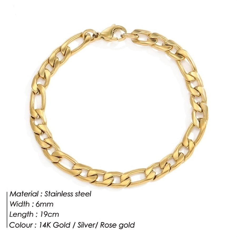 Figaro Chain Bracelet [Stainless Steel, 14K Gold Plated]