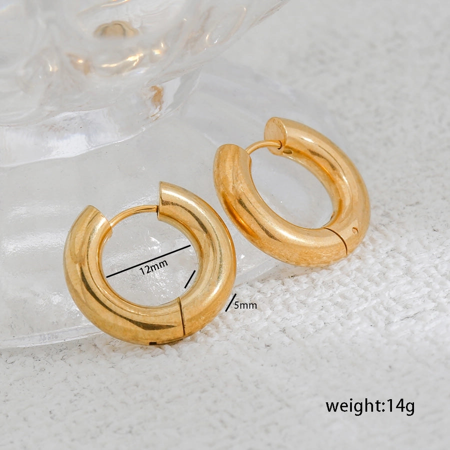 Round Hoop Earrings [304 Stainless Steel]