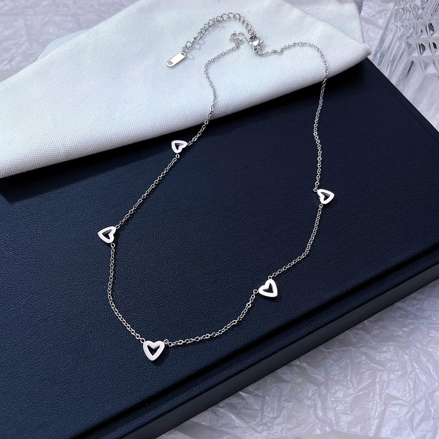 Hollow Hearts Necklace [304 Stainless Steel]