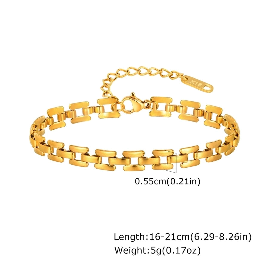 Bracciale a cavo disegnato [201 in acciaio inossidabile, oro 18K placcato]