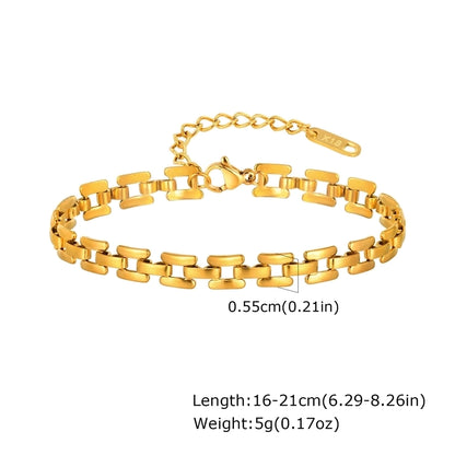 Drawn Cable Bracelet [201 Stainless Steel,18K Gold Plated]