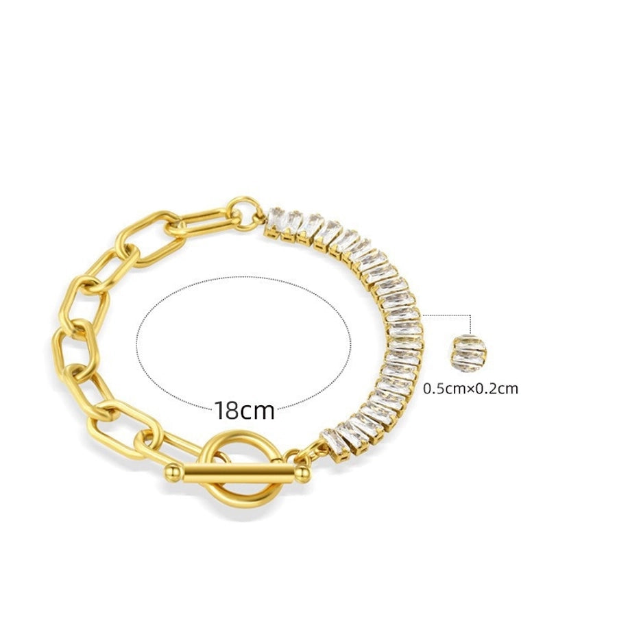 Chain Zircon Bracelets [304 Stainless Steel]