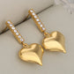 Pendientes en forma de corazón [304 acero inoxidable, 18k dorado chapado]