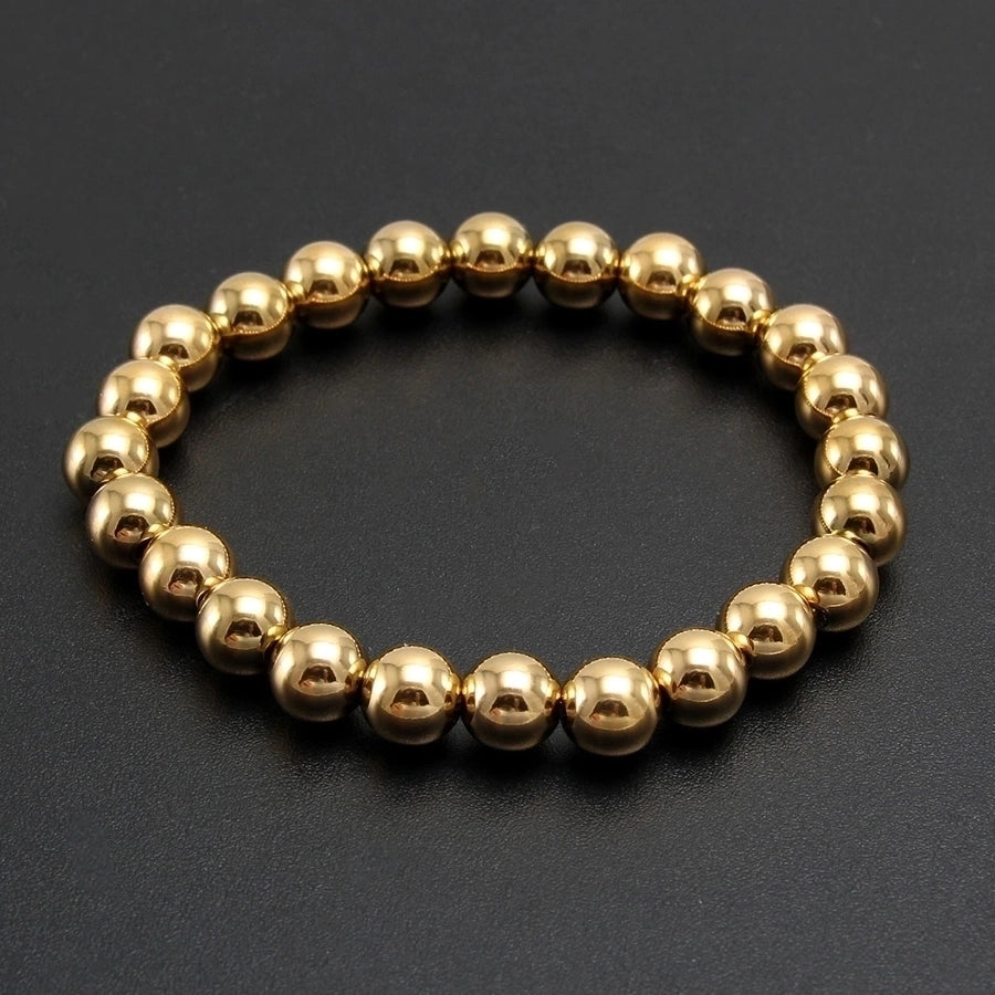 Round Beads Elastic Bracelet [304 Stainless Steel