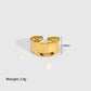 Streetwear Plating Leaf Heart Open Ring [304 Stainless Steel 18K Gold Plated]