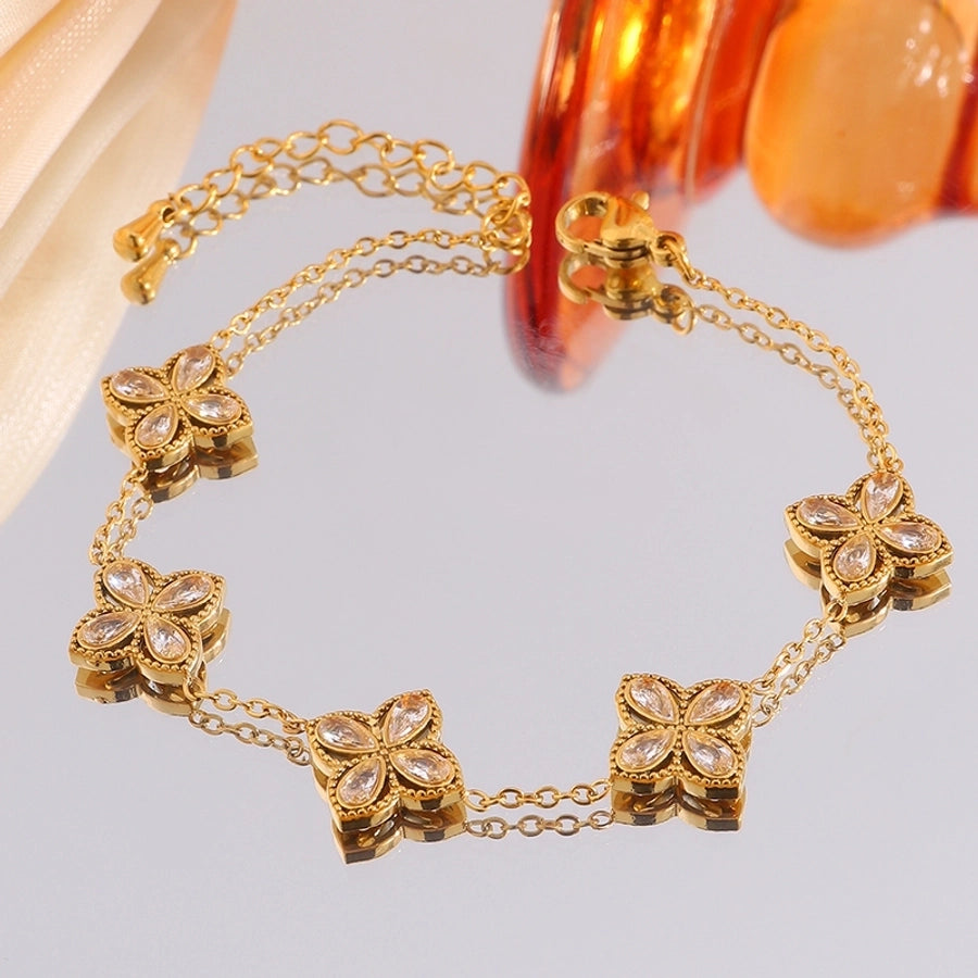 Floral Style  Bracelet [304 Stainless Steel]