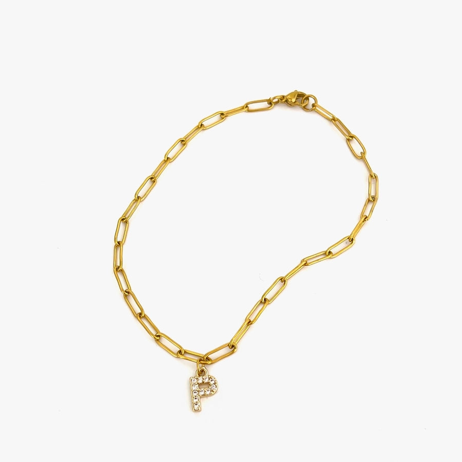 Řetězec linku Anklet [316L z nerezové oceli, 18k zlatý]