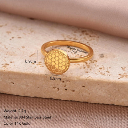 Cross Heart Shape Crown Ring [304 Stainless Steel 14K Gold Plated]