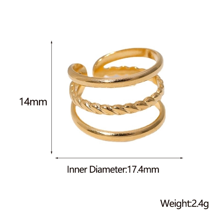 Drie lijn open ring [roestvrij staal]