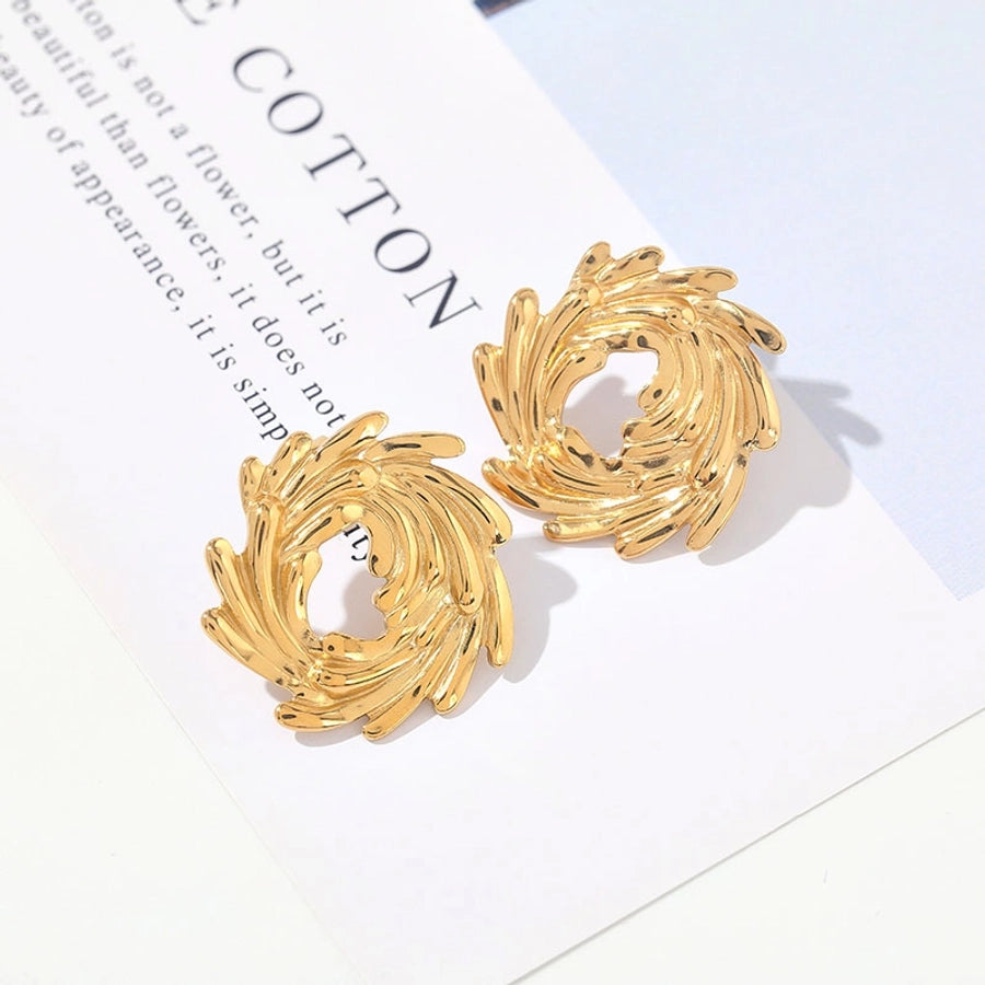 Mix Designs Earrings [304 Stainless Steel,18K Gold Plated]