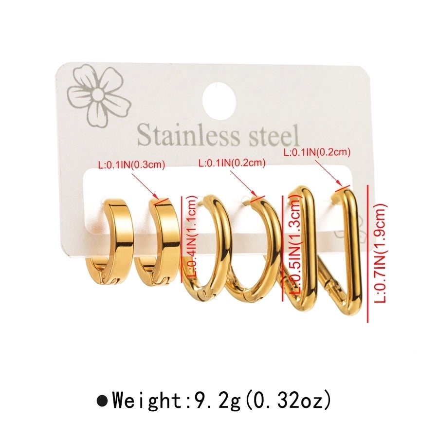 Hoop Earrings Set [316 Stainless Steel, 18K Gold Plated]