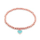 Heart Shape Beaded Bracelet [Stainless Steel,18K Gold Plated]