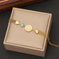 Retro Bohemian Artificial Gemstones Bracelets [304 Stainless Steel,18K Gold Plated]