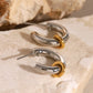 C Shape Silver Gold Hoop Earrings [304 Stainless Steel]