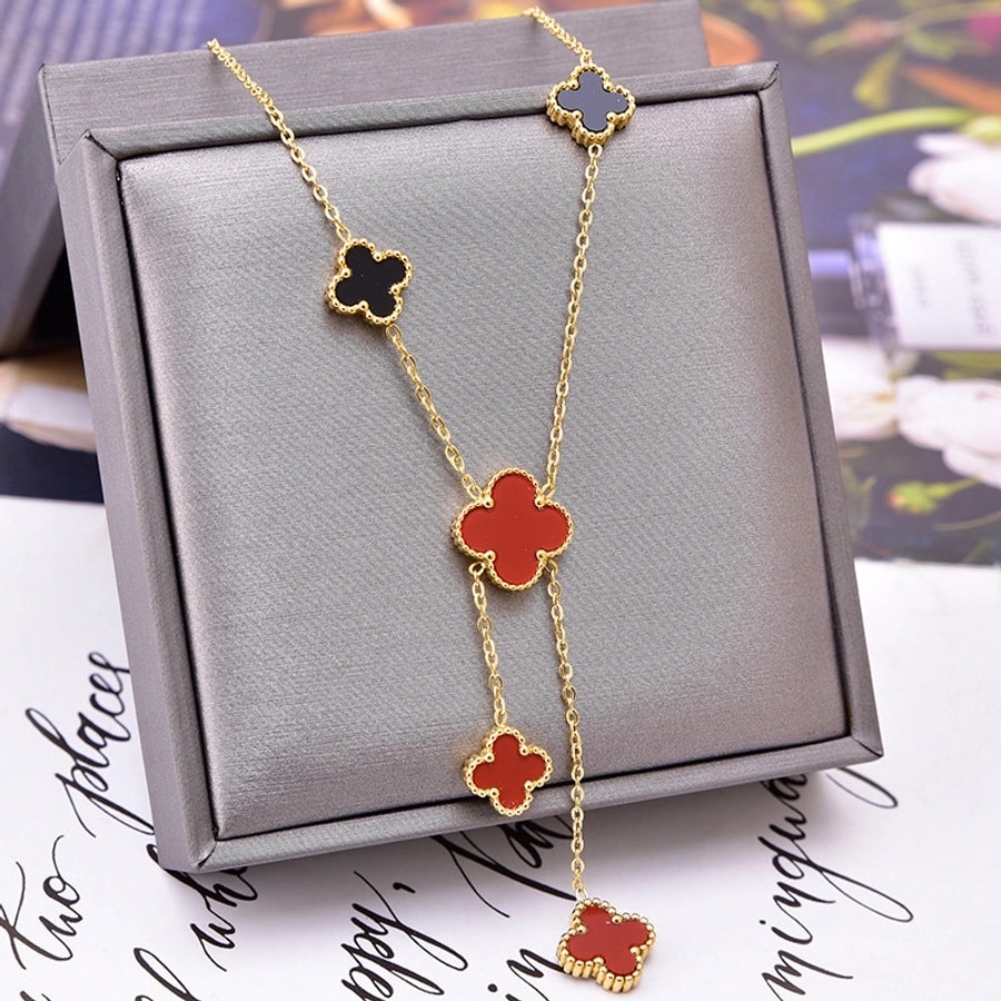 Four Leaf Clover Bracelet/Earrings/Necklace [304 Stainless Steel]