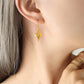 Heart Shape Drop Hoop Earrings [304 Stainless Steel,18K Gold Plated]