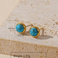 Retro Round Plastic Turquoise Jewelry Set [304 Stainless Steel, 18K Gold Plated]