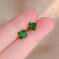 Square Colored Rhinestone Studs Earrings [304 Stainless Steel]