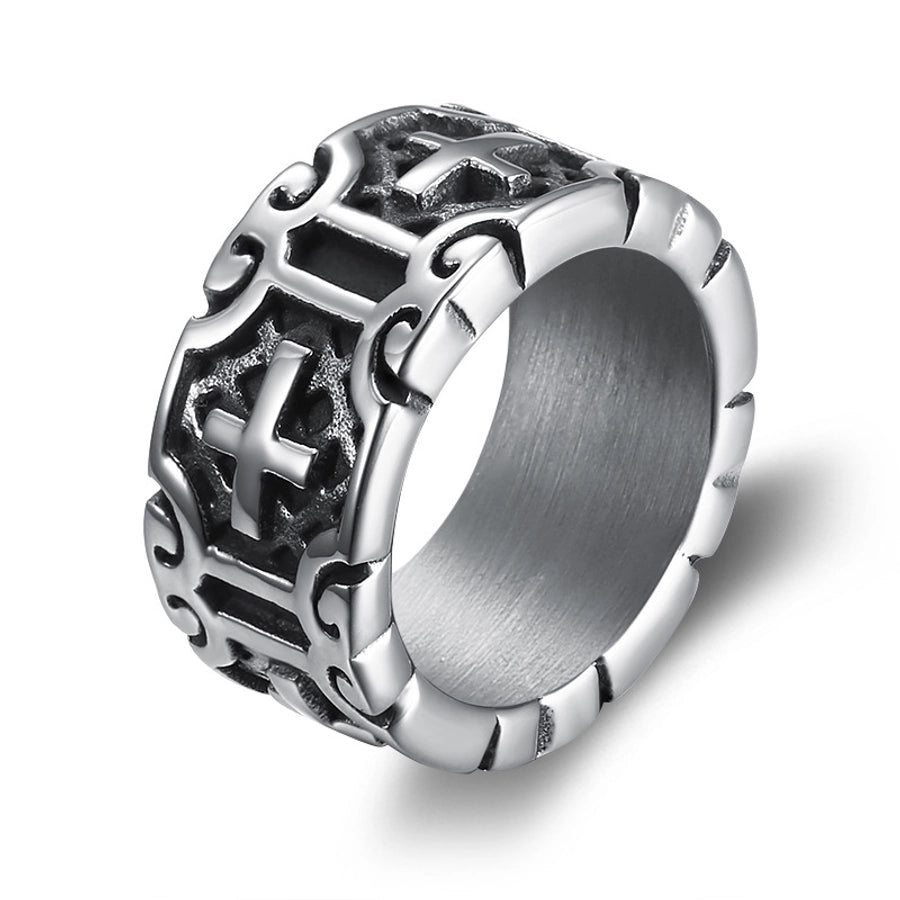 Hip-Hop Punk Cross Ring [304 Stainless Steel]