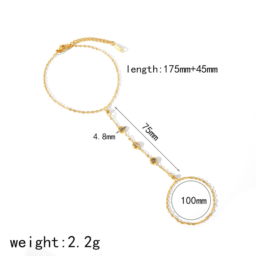 Braccialetti a catena delle dita [acciaio inossidabile 304, oro 18K placcato]