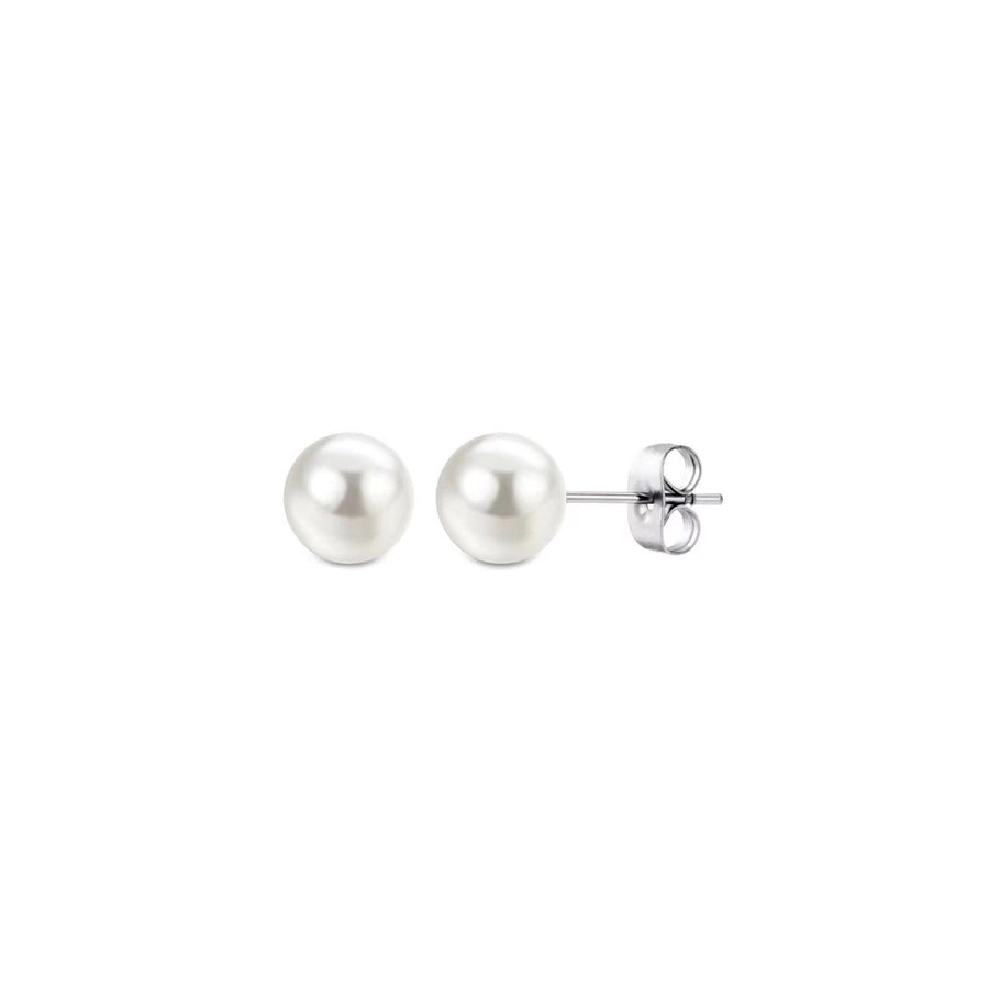 Silver Pearl Earrings [304 Stainless Steel]