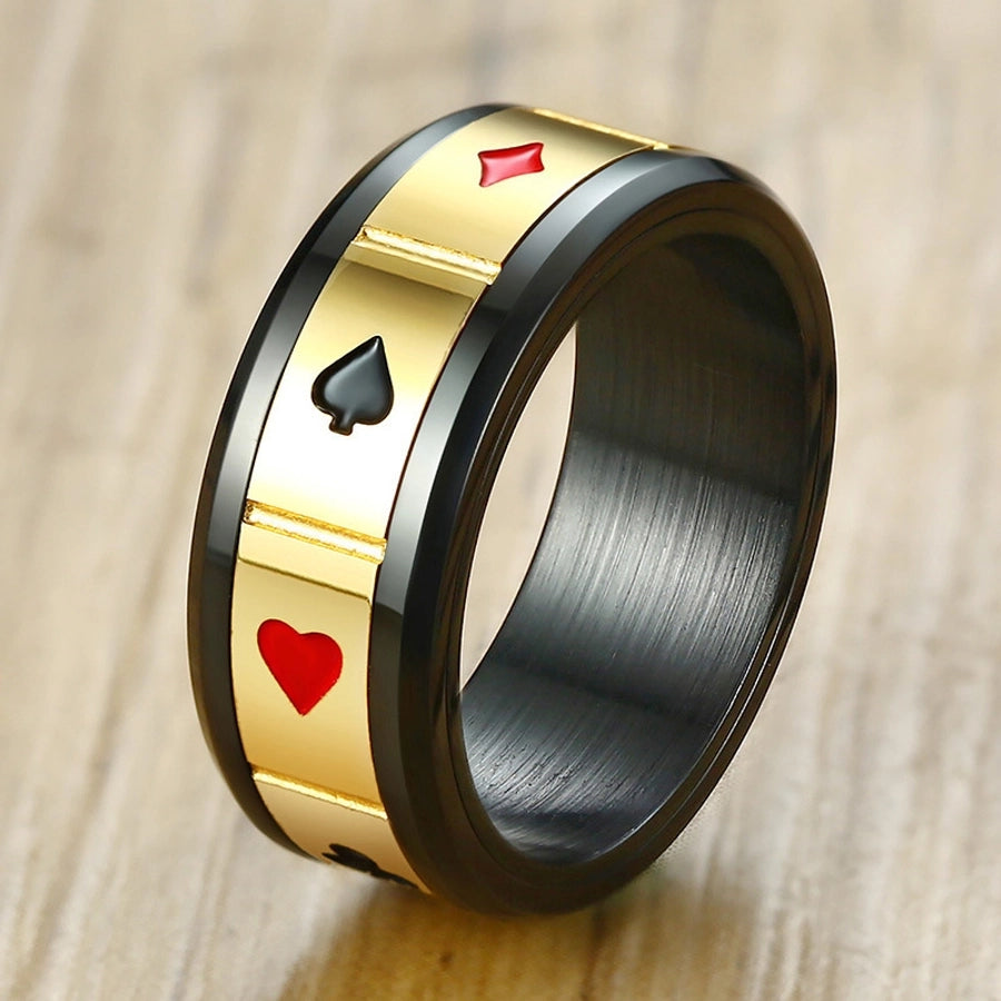 simple style geometric stainless steel plating men's rings