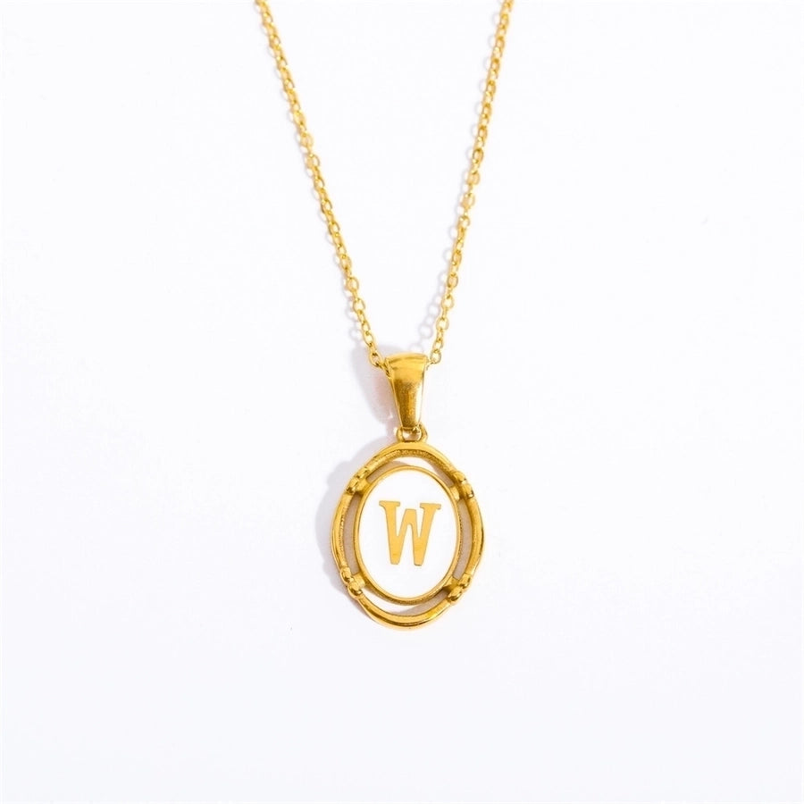 Letter Necklace [201,304 Stainless Steel,18K Gold Plated]