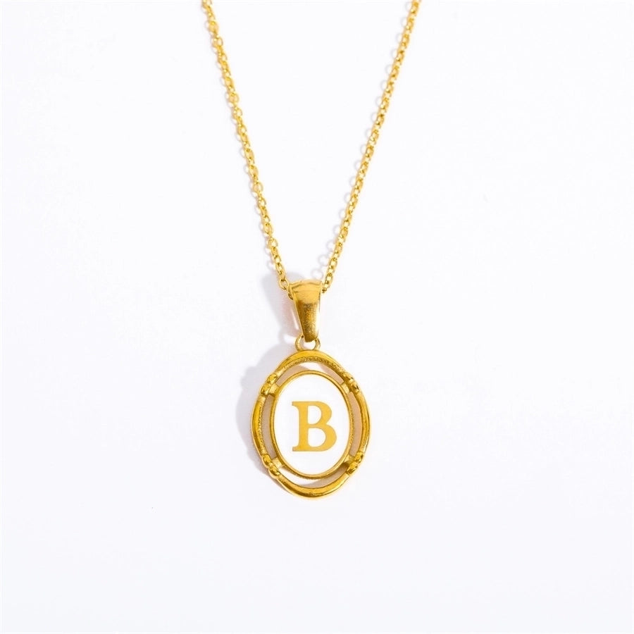 Letter Necklace [201,304 Stainless Steel,18K Gold Plated]