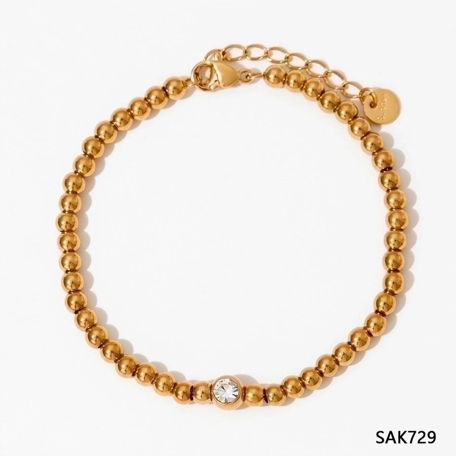 Braccialetti a catena miscela [acciaio inossidabile 304, oro 16K placcato]