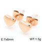 Small Heart Shape Stud Earrings [304 Stainless Steel,18K Gold Plated]