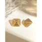 Square Plating Earrings [304 Stainless Steel,18K Gold Plated]