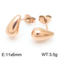 Water Droplets Ear Studs [Stainless Steel,18K Gold Plated]