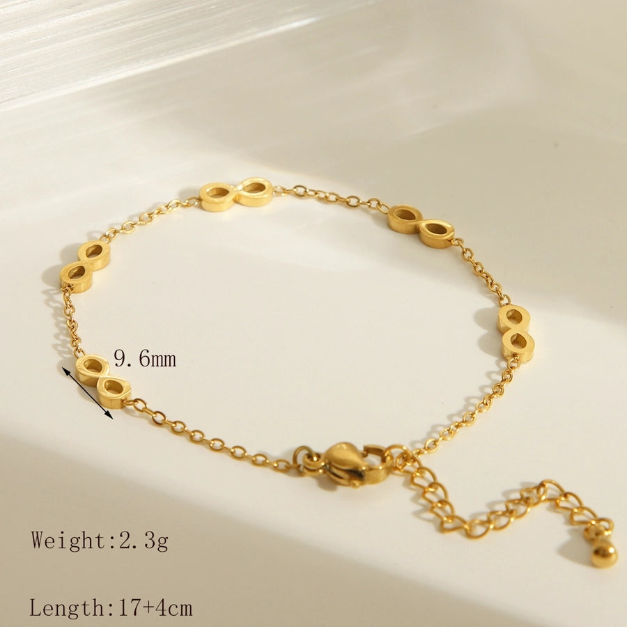 Infinity Symbol Bracelet/Jewelry Set [304 Stainless Steel,18K Gold Plated]