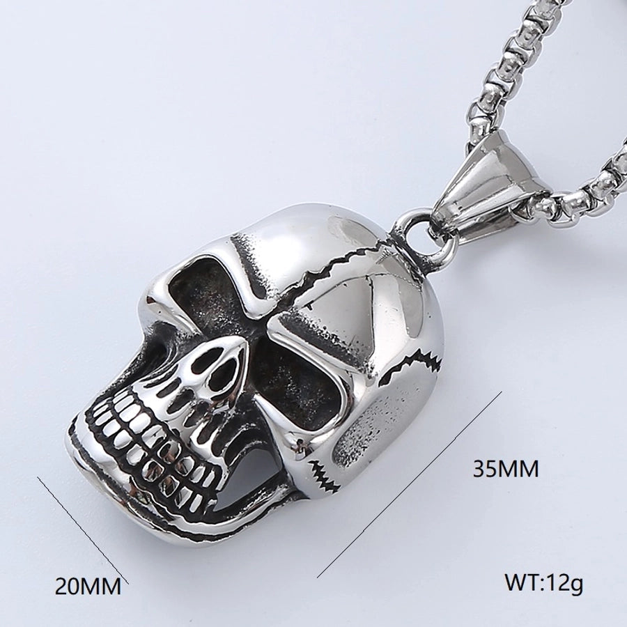 Hip-Hop Retro Streetwear Skull Necklace Pendant [304 Stainless Steel]