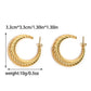 C Shape Moon Twist Placing Boucles d'oreilles [304 en acier inoxydable, 14 carats en or]