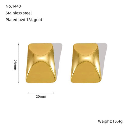 Square Earrings [304 Stainless Steel,18K Gold Plated]