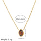 Oval Zircon Pendant Necklace [201,304 Stainless Steel ,18K Gold Plated]