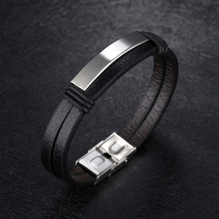 PU Leather Double Bracelet [304 Stainless Steel]