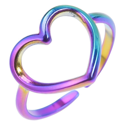 Hollow Heart Ring [304 Stainless Steel]