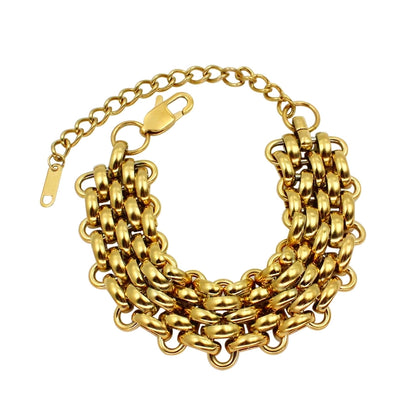 Retro Chain Bracelet/Necklace [304 Stainless Steel,18K Gold Plated]