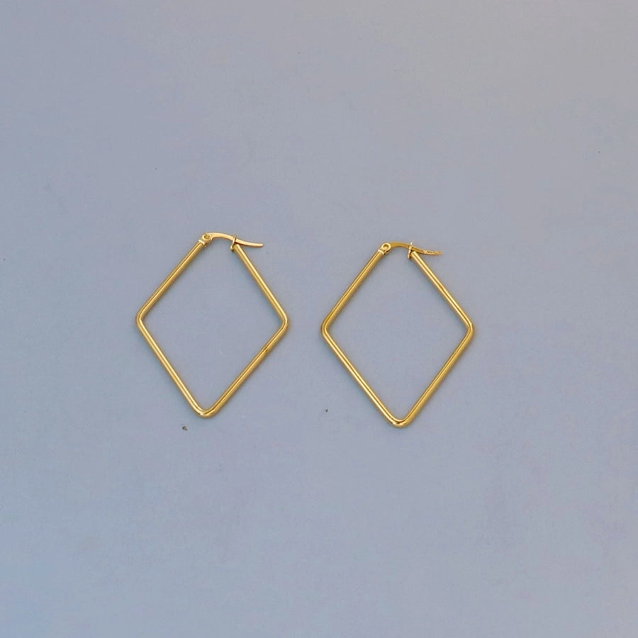 Thin Hoop Earrings [304 Stainless Steel,18K Gold Plated]