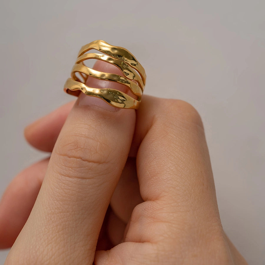 Random Style Ring [304 Stainless Steel, 18K Gold Plated]