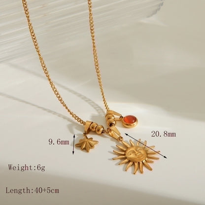 Charms Necklace [304 Stainless Steel,18K Gold Plated]