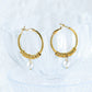 Stonearring naturali in perline rotonde [acciaio inossidabile 304, oro 14K placcato]