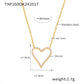 Heart Shape Zircon Bracelet/Necklace [304 Stainless Steel, 18K Gold Plated]