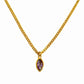 Horse Eye Zircon Pendant Necklace [304 Stainless Steel,18K Gold Plated,Copper]